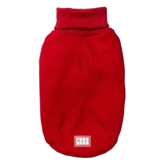 Roll-neck dog jumper FuzzYard Stevie in red