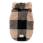 FuzzYard Checkered Teddy teddy fleece dog jumper in black and beige