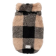 FuzzYard Checkered Teddy teddy fleece dog jumper in black and beige