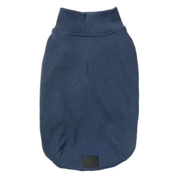 Embroidered dog jumper FuzzYard Smiley in navy