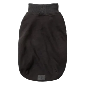 Embroidered dog jumper FuzzYard Smiley in black