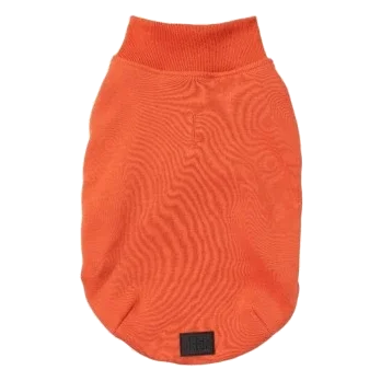 Embroidered dog jumper FuzzYard Smiley in rust