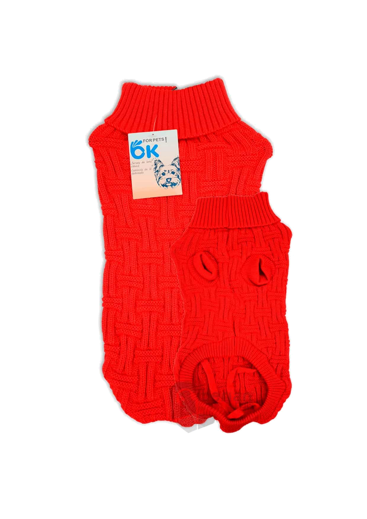 Red knitted dog jumper