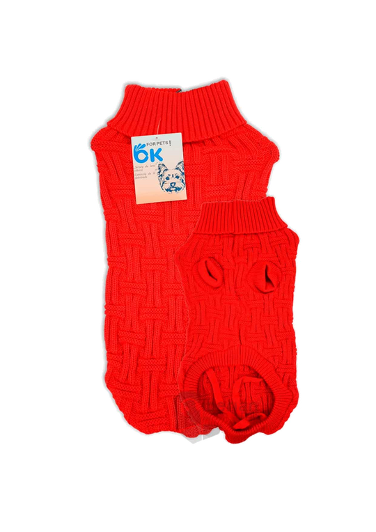 Red knitted dog jumper