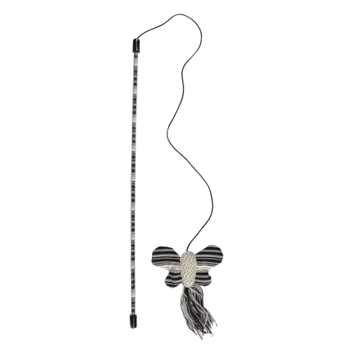 Cat wand toy with butterfly, 45 cm