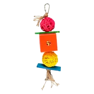 Small hanging cube bird toy