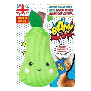 Catnip cat toy BAM! Percy the Pear, 14 cm