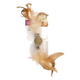 Feather cat toy with compressed catnip ball