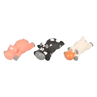 Sheep, pig and cow latex dog toy, 20 cm
