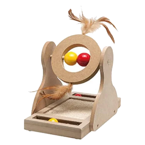 Tumbler wooden scratching toy for cats