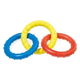 Classic Triple Ring Rubber Tug Toy for Dogs, 190 mm