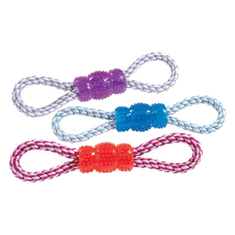 Classic Vinyl Tug Toy with Rope for Dogs, 240 mm