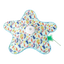 Star-shaped interactive cat toy with feather, multicolour print