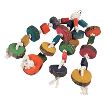 Parrot perch toy with beads (4 ropes)