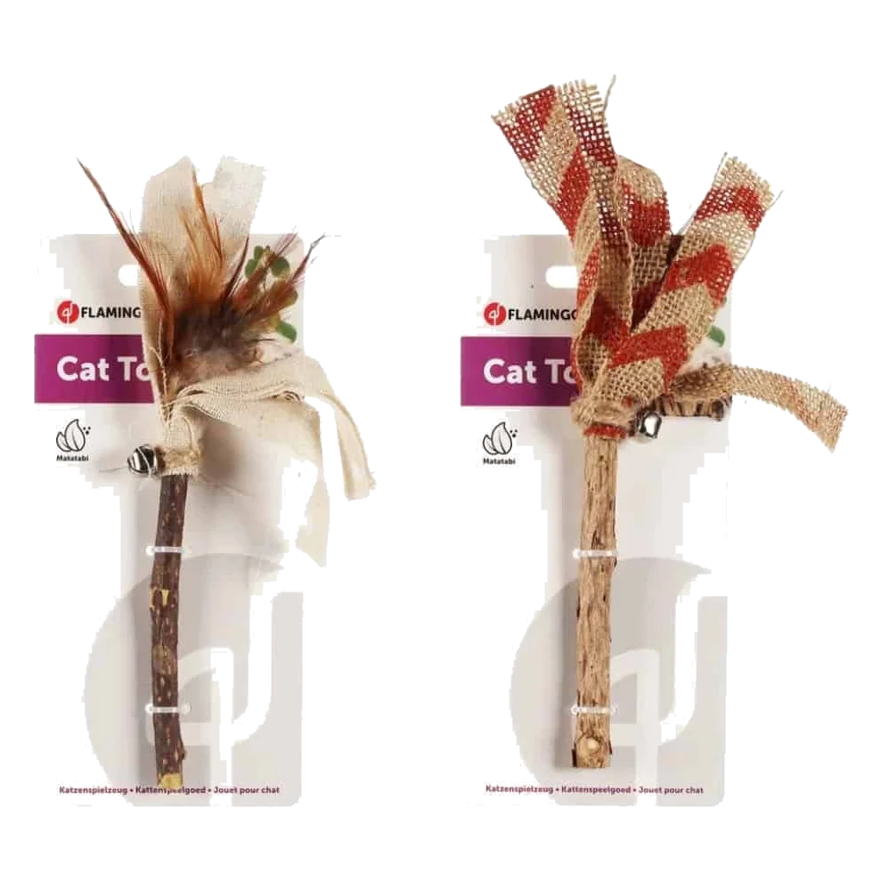 Navajo feather wand cat toy, various colours