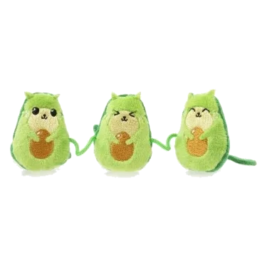 Catnip cat toy FuzzYard Avocatos, set of 3 on a string