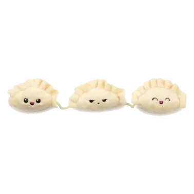 Catnip cat toy FuzzYard Dumplings, set of 3 on a string