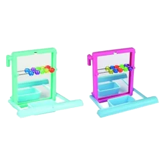 Standing mirror toy for parakeets