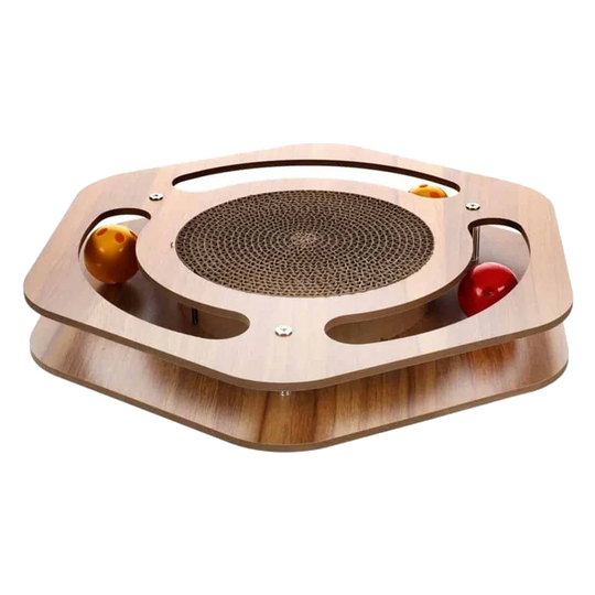Densi brown scratcher toy with ball for cats