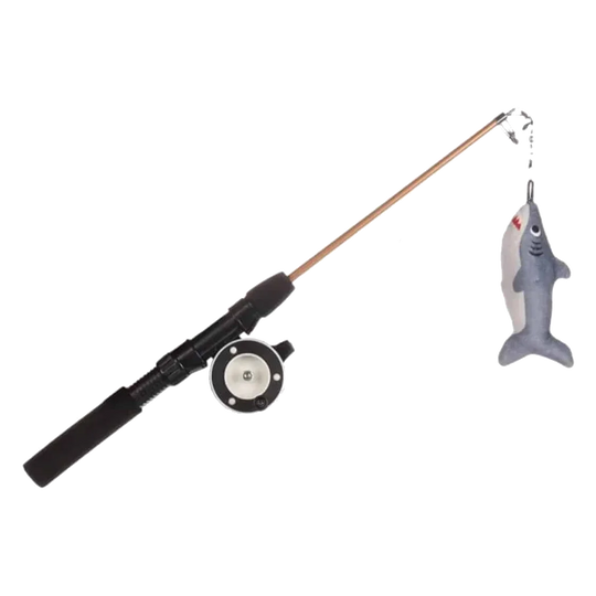 Rodney hanging grey shark cat toy