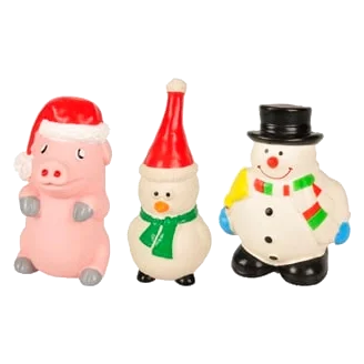 Christmas squeaky latex dog toys, set of 3
