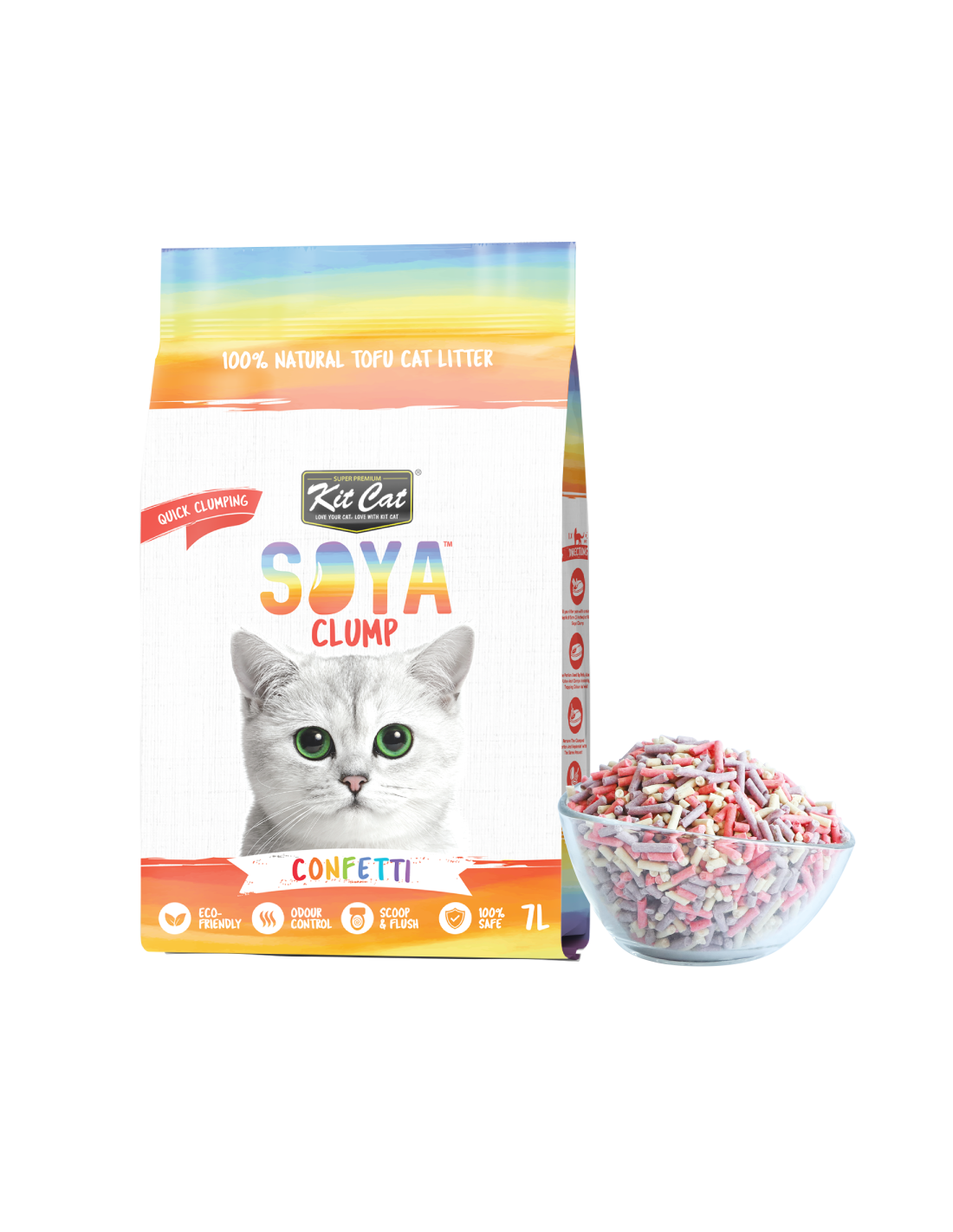 Kit Cat Eco confetti cat litter, 7 L (2.5 kg)