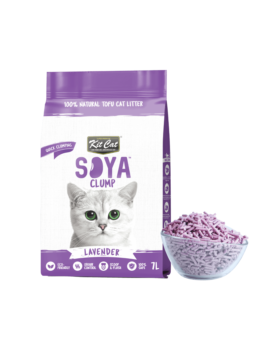 Kit Cat Eco lavender cat litter, 7 L (2.5 kg)