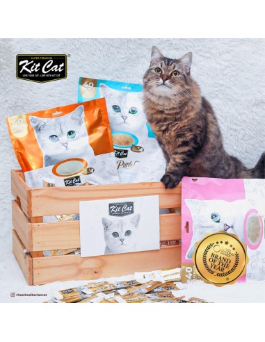 Kit Cat PurrPuree creamy cat treats, chicken and fibre, 40 x 15 g