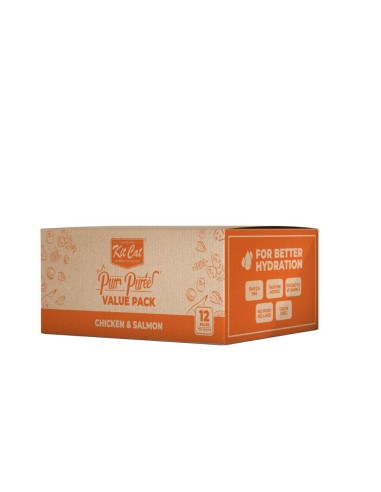 Lickable Cat Treats Kit Cat PurrPuree Chicken and Salmon 40 x 15 g