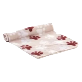 Flamingo Esma wool dog blanket with paw prints, beige, grey or black