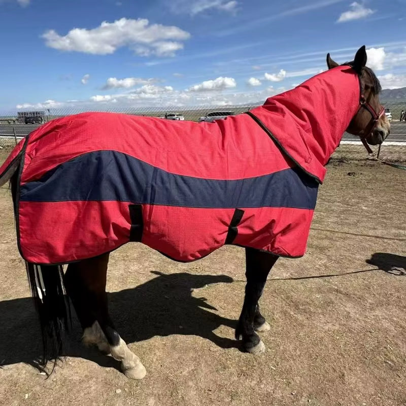Waterproof winter horse rug with hood – view 4