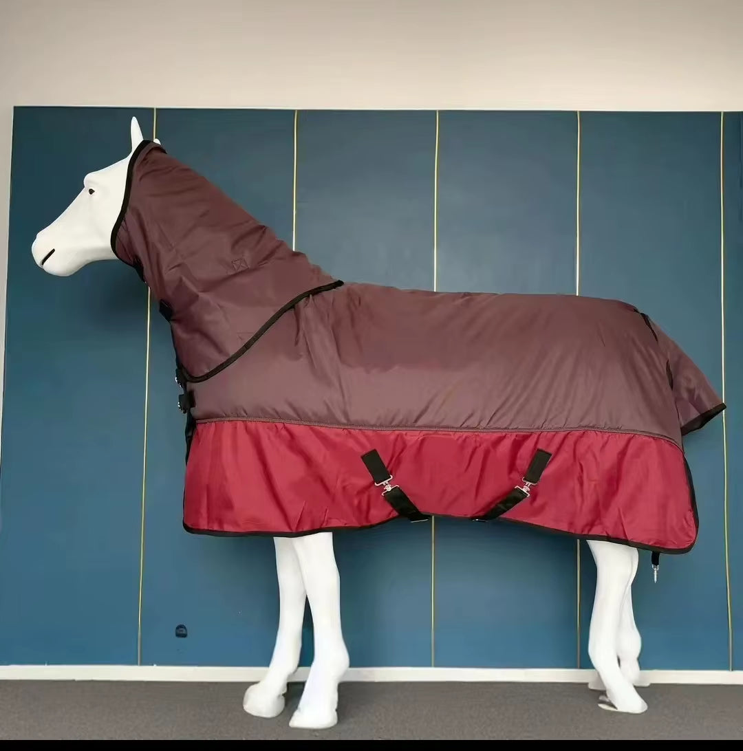 Waterproof winter horse rug with neck cover – view 4