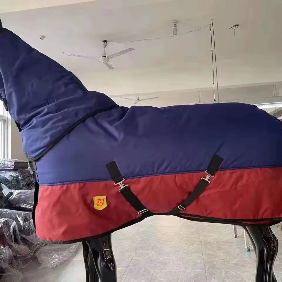 Waterproof winter horse rug with neck cover – view 7