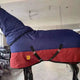 Waterproof winter horse rug with neck cover