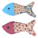 Marly blue and purple fish cat toys, 4 × 9 × 2 cm