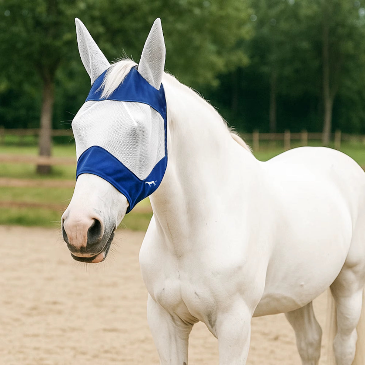 Breathable horse fly mask with ears – view 2