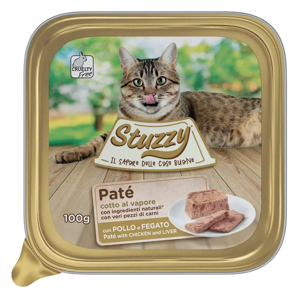 Mister Stuzzy Cat chicken and liver wet cat food, 100 g tray
