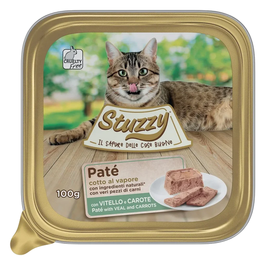 Mister Stuzzy Cat veal with carrots wet cat food, 100 g tray