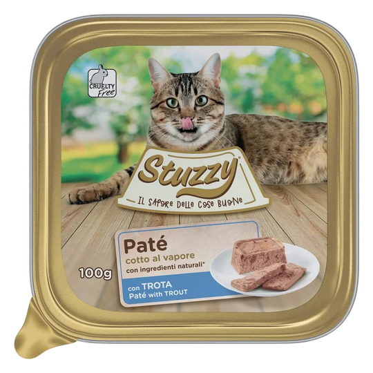 Mister Stuzzy Cat trout wet cat food, 100 g tray