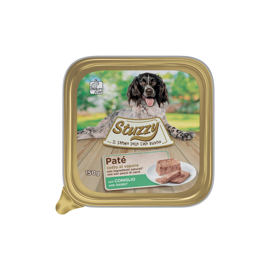 Mister Stuzzy Dog rabbit wet dog food, aluminium tray
