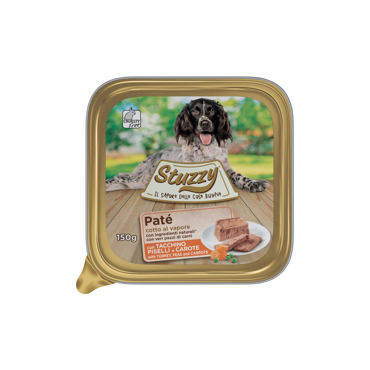 Mister Stuzzy Dog turkey with peas and carrots wet dog food, aluminium tray