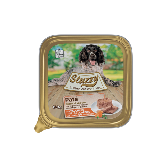 Mister Stuzzy Dog turkey with peas and carrots wet dog food, aluminium tray
