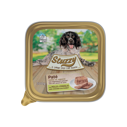 Mister Stuzzy Dog chicken and rabbit wet dog food, aluminium tray
