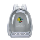 Mochila con cúpula transparente gris para loros y periquitos