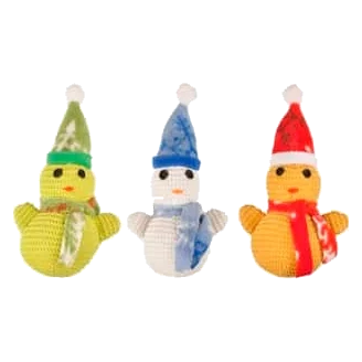 Christmas snowman plush dog toy, 17 cm