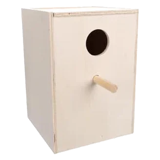 Wooden bird nest box with top opening