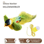 Pájaro de peluche que aletea y pía para gatos, juguete interactivo, verde