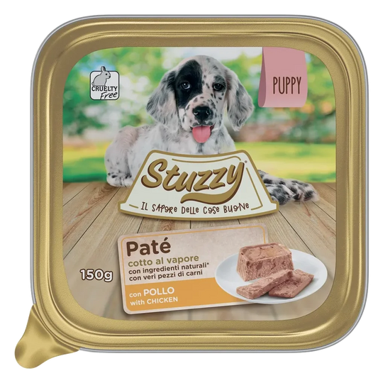 Stuzzy Chicken Pâté Wet Puppy Food, 150 g Tray