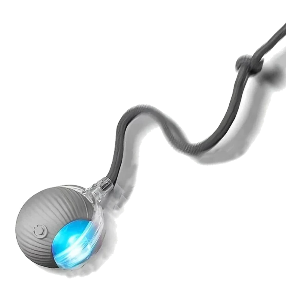 Grey automatic cat ball with tail