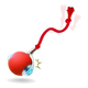 Red automatic cat ball with tail
